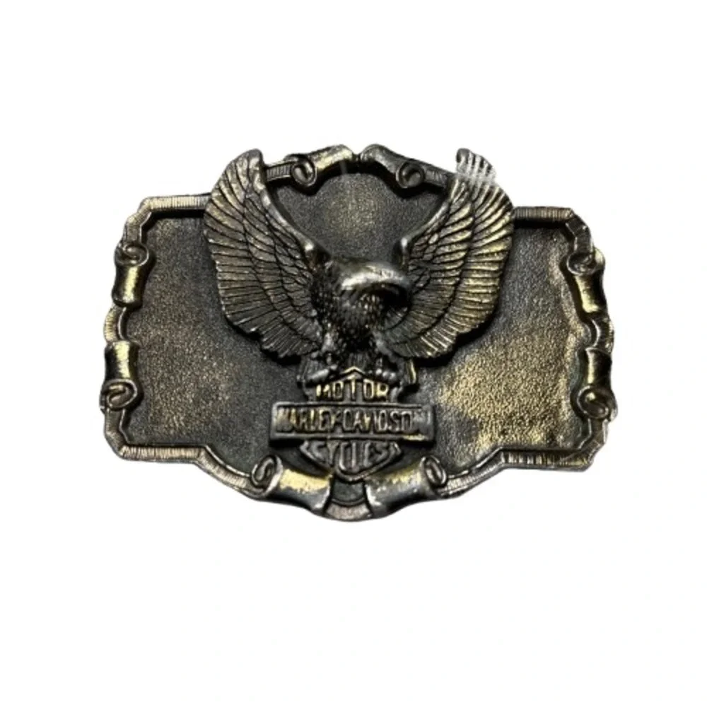 Vintage Harley Davidson‎ 606 Brass & Enamel Belt Buckle Rare 1982'S Eagle